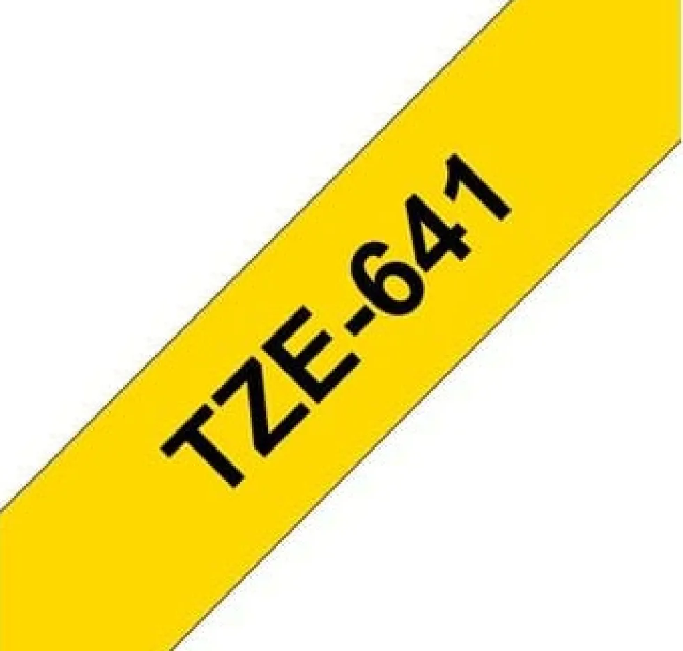 Tape 18mm TZe-641 svart på gul