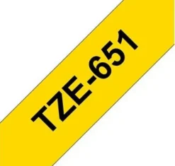 Tape 24mm TZe-651 svart på gul