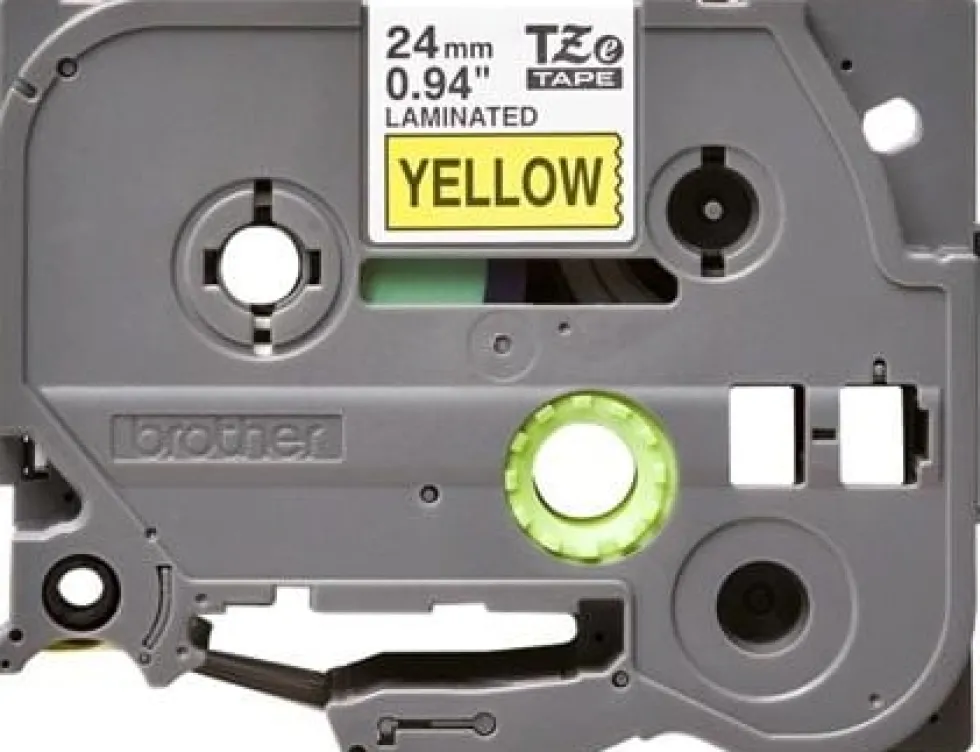 Tape 24mm TZe-651 svart på gul
