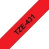 Tape 12mm TZe-431 svart på röd