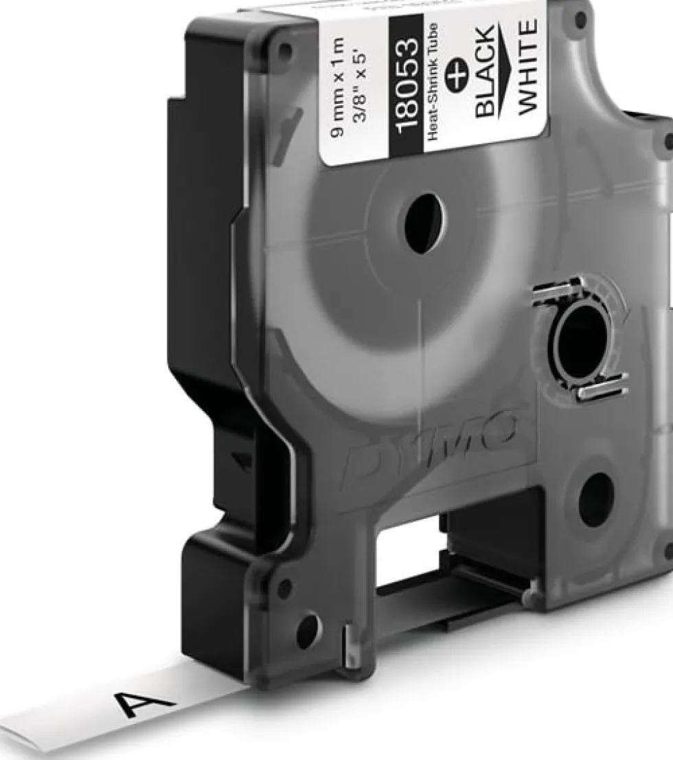 Tape Rhino krympslang 9mm svart på vit
