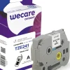 Tape WECARE 18mm TZe-241 svart på vit