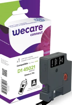 Tape WECARE 12mm vit på svart