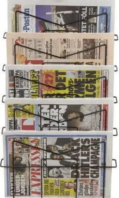 Tidningsställ 5-fack svart