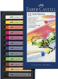 Torrastellkrita Faber Castell mjuk 12