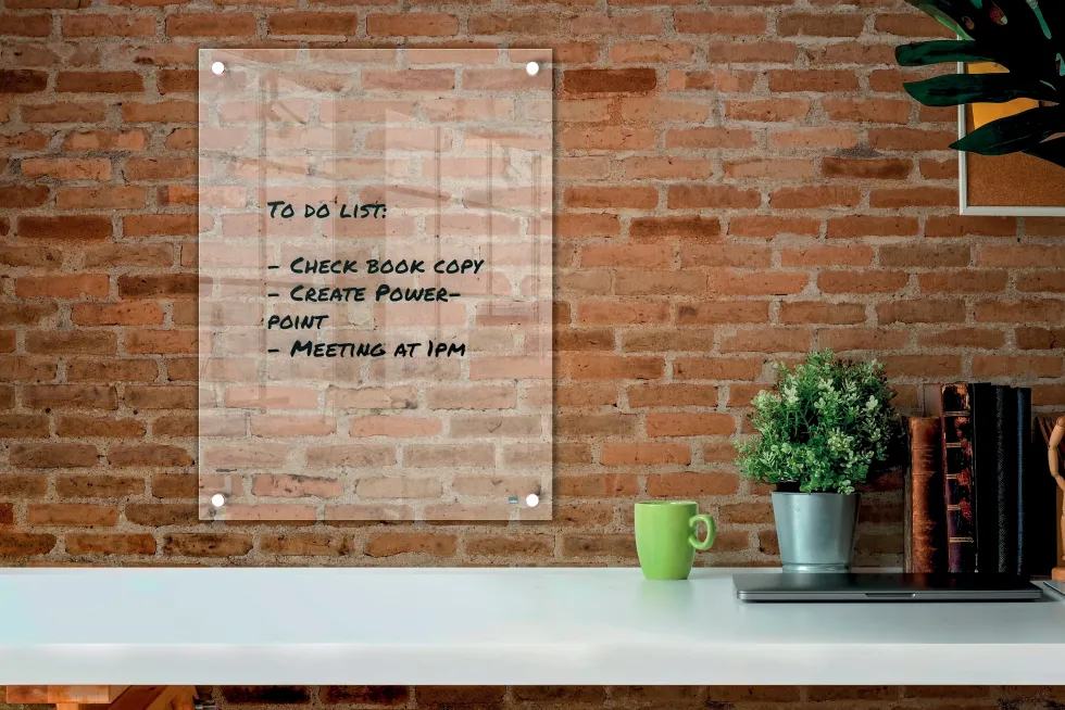 Transparent mini whiteboard vägg 60x45cm