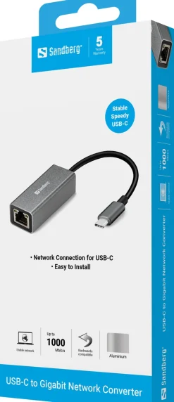 USB-C to Network Converter, Silver