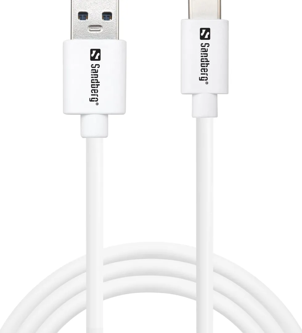 USB-C to USB-A 3.0 Cable, White (1m)