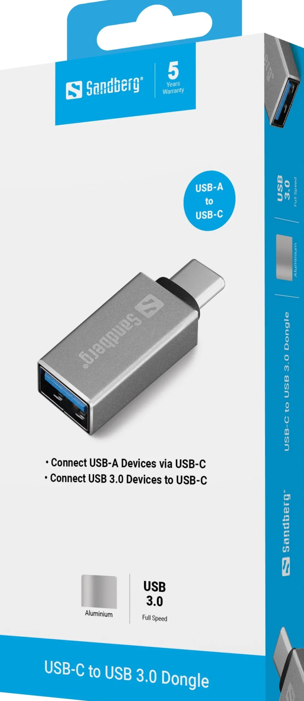 USB-C to USB 3.0 Dongle, Silver