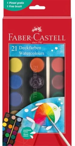 Vattenfärg FABER 21 färger inkl pensel