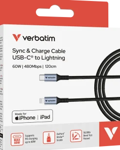 VERBATIM Sync N Charge USB C-Lightning 1.2m