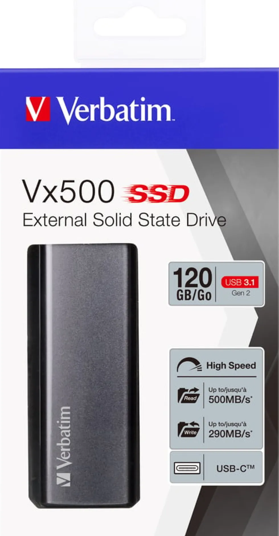 VX500 External SSD USB 3.1 G2 120GB, Silver