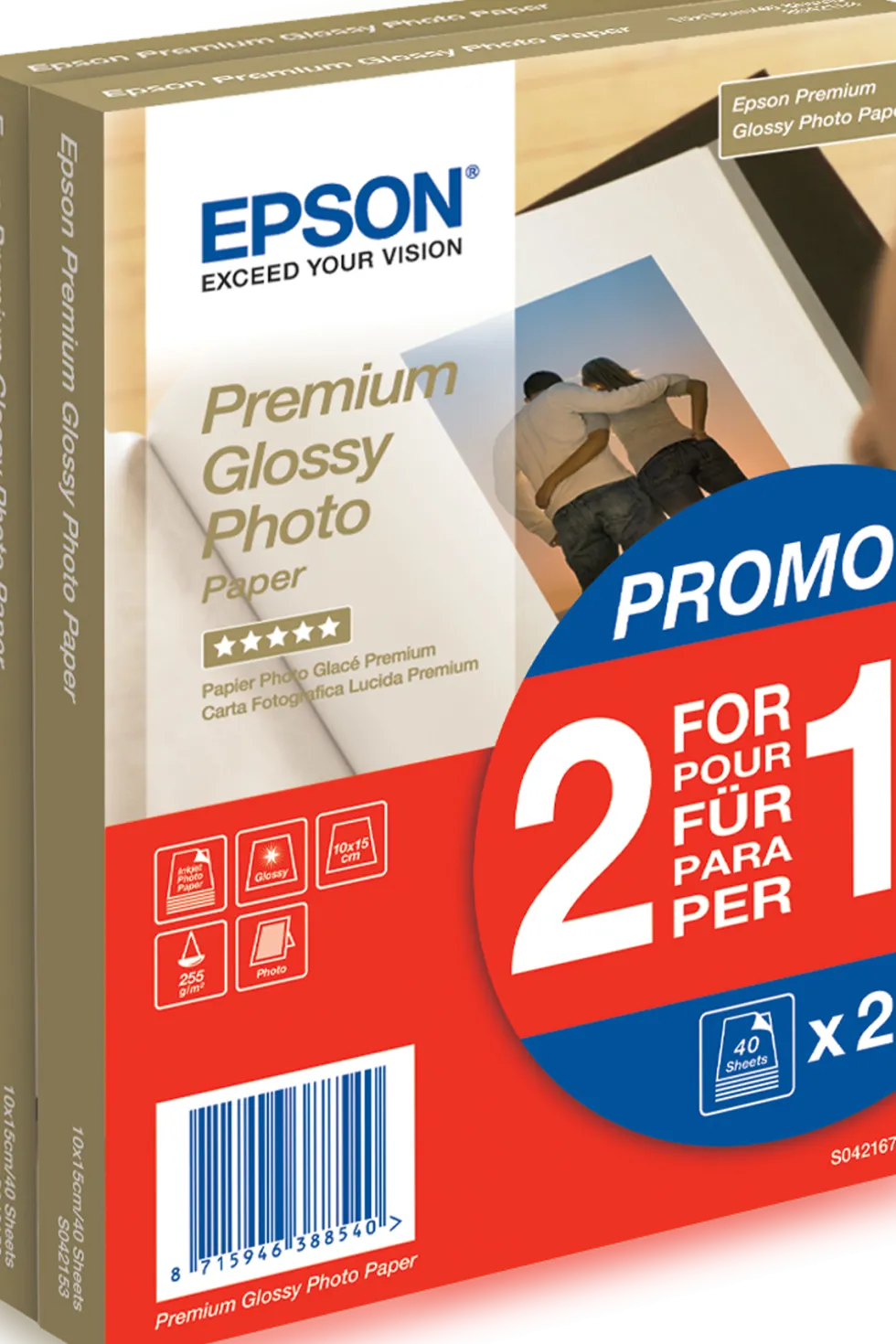 10x15cm Premium Glossy Paper 10x15cm 2x40 pack