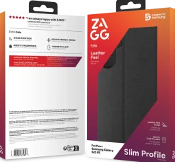 Zagg - Vikbart fodral för mobiltelefon - svart - för Samsung